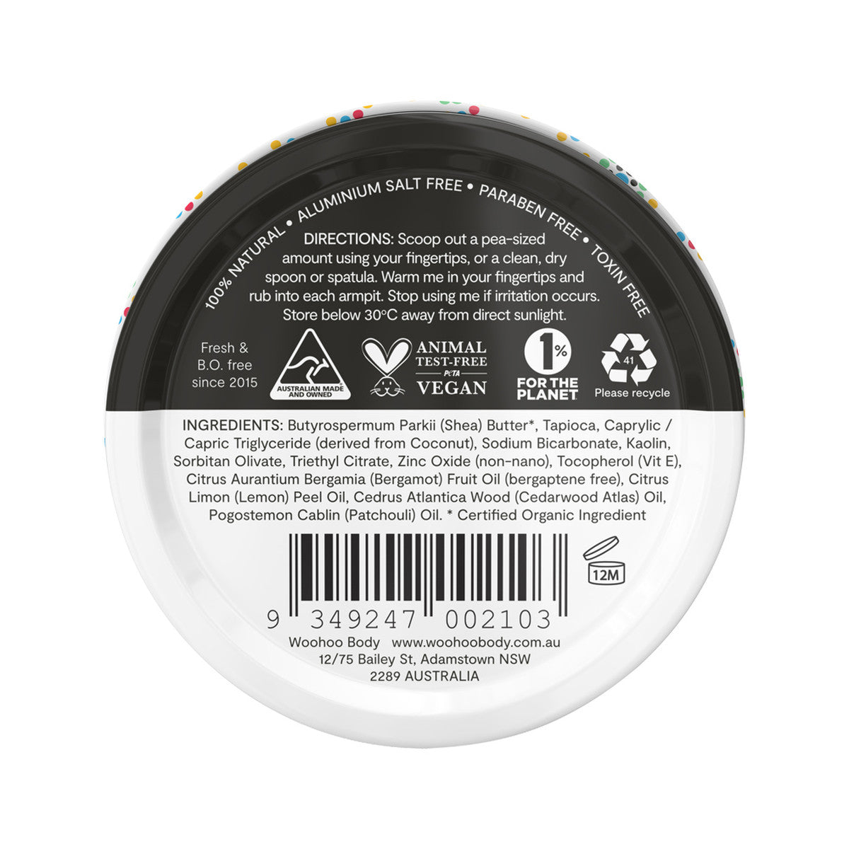 Woohoo Deodorant Paste Tux (Extra Strength) Tin 60g