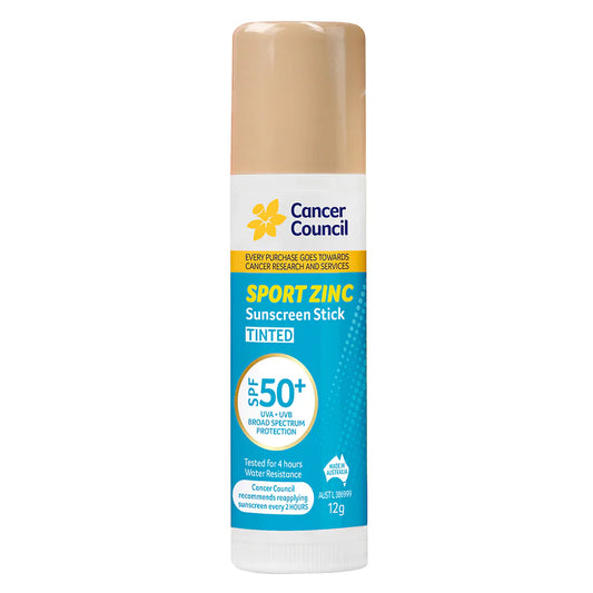 Cancer Council SPF 50+ Sport Zinc Stick Tinted 12g
