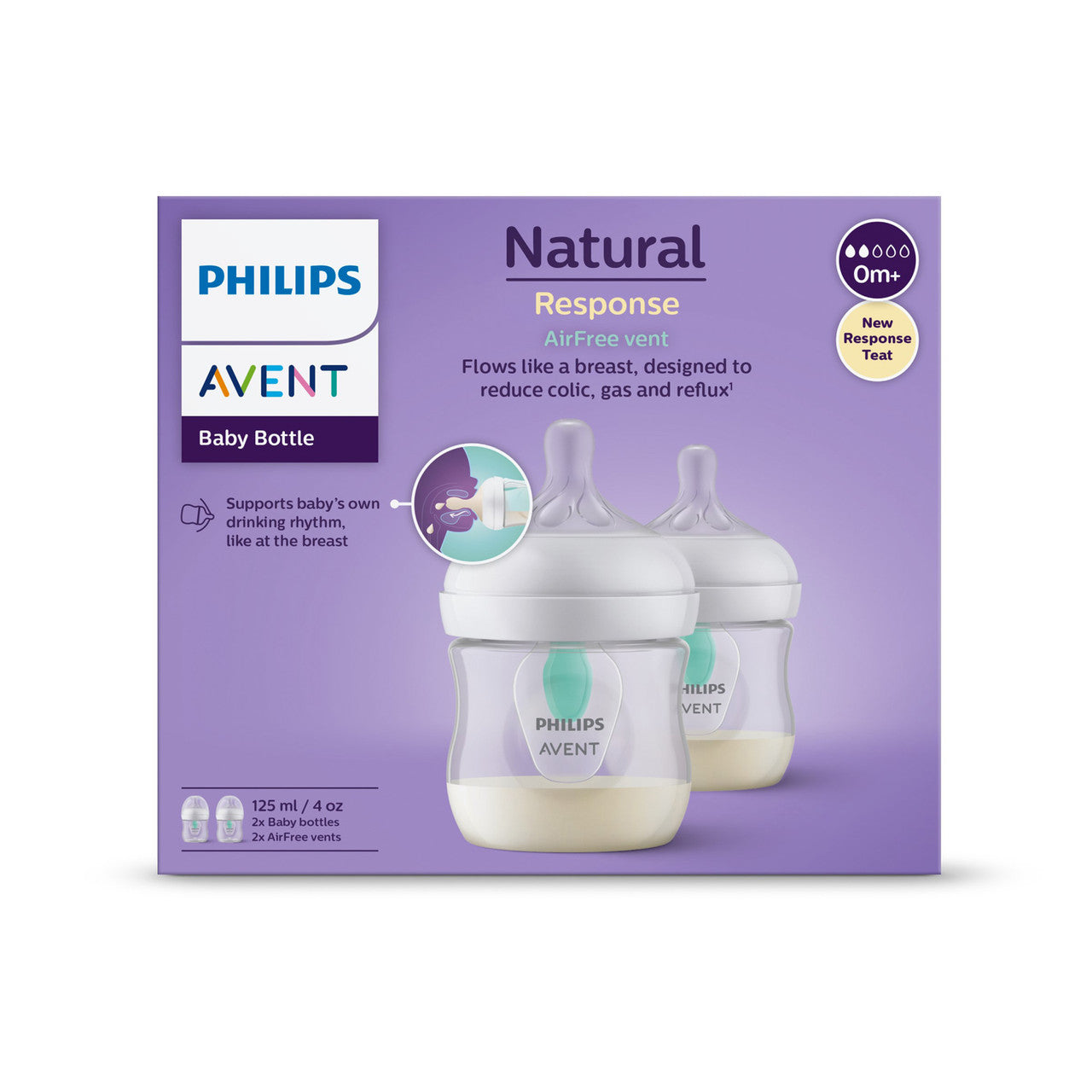 Avent Natural Response Airfree Vent 125ml Bottle 2 Pack
