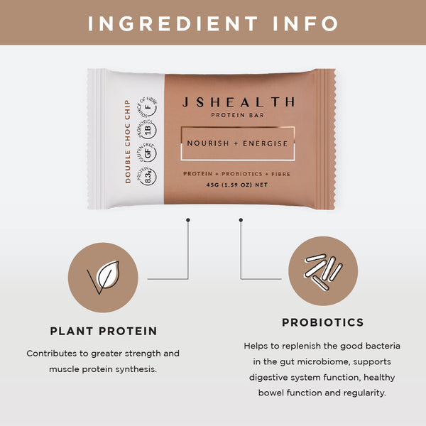 JSHEALTH Double Choc Chip Protein Bar 45g 12PK