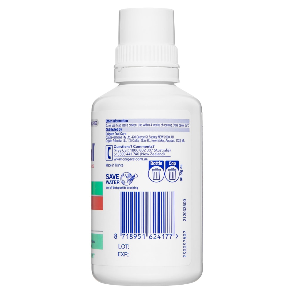 Colgate Savacol Rinse Alcohol Free Original Mint 0.2% 300mL NEW