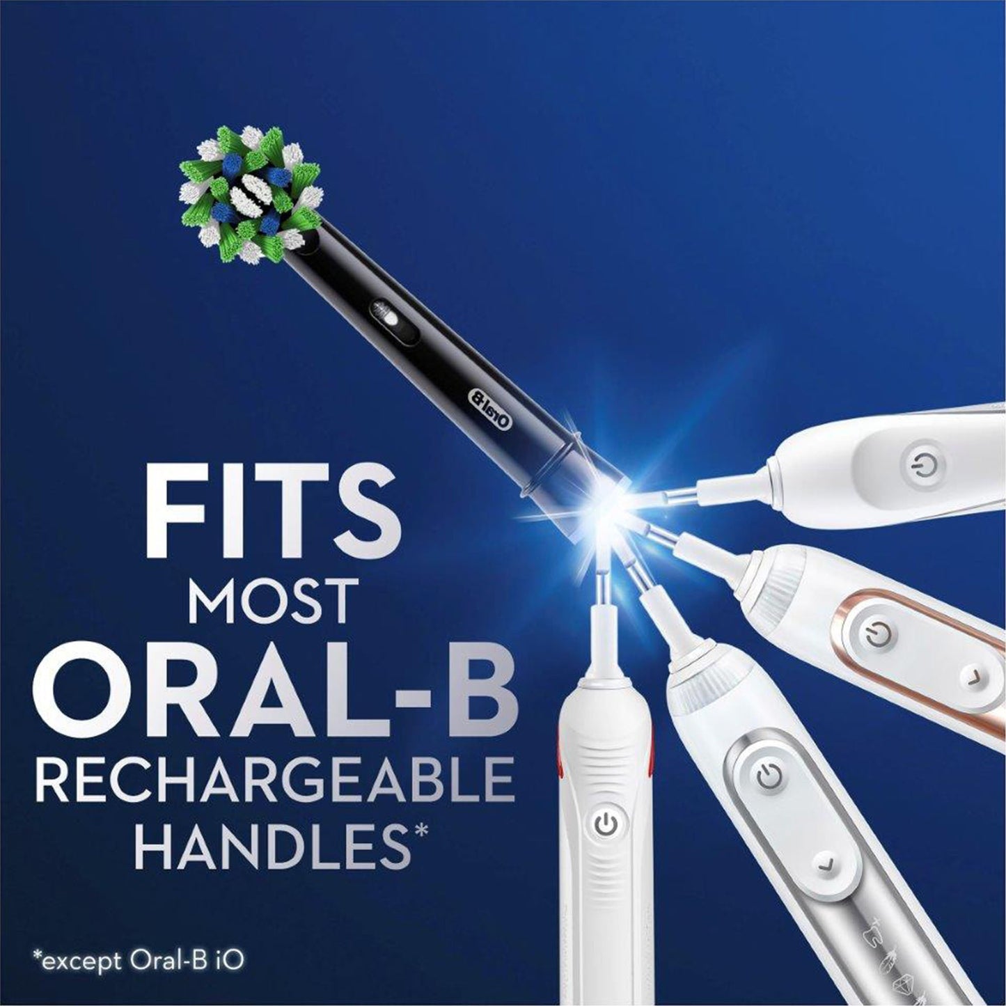 Oral B Power Toothbrush Cross Action Refills Black 3 Pack