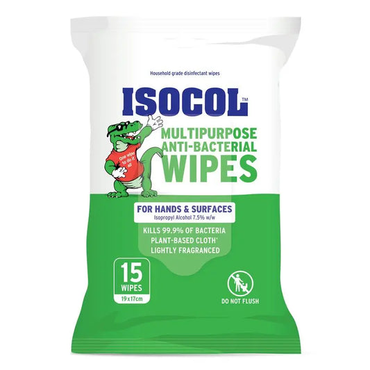 Isocol Multi Purpose Anti-Bacterial 15 Wipes