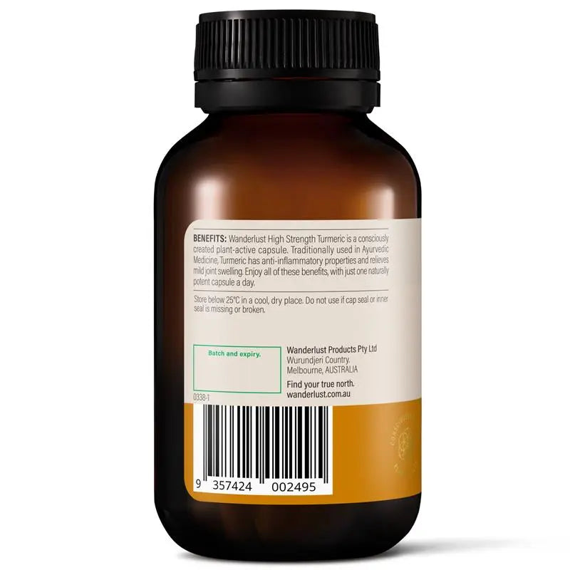 Wanderlust High Strgh Turmeric 100 Capsules