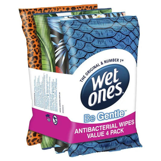 Wet Ones Be Gentle Antibacterial Wipes 4x15 Pack