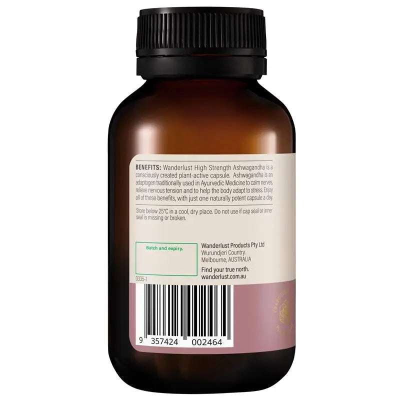 Wanderlust High Strength Ashwagandha 60 Capsules
