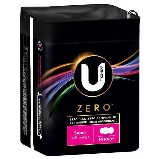 U By Kotex Pad Zero Super Wing 10 Pack Z6
