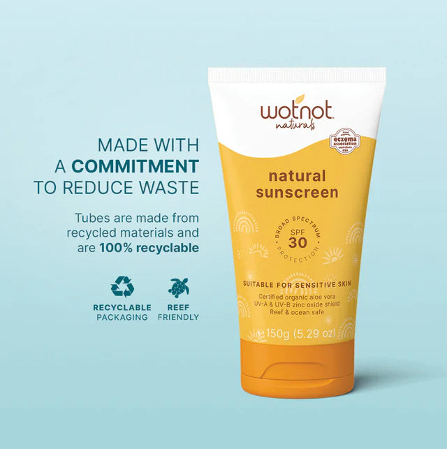 Wotnot Natural Sunscreen 30 SPF Suitable For Sensitive Skin 150g