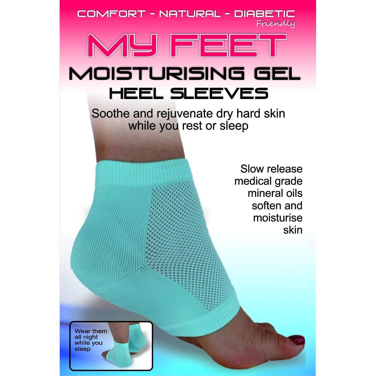 MY FEET MOISTURISING GEL ANKLE SLEEVES (PAIR) MF608