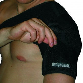 Body Assist Sports Thermal Shoulder Brace Black With Free Stabilizer Strap