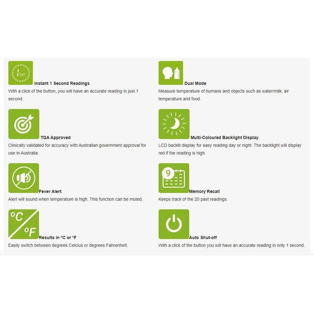 VivaGuard Digital Infrared Forehead Thermometer FT-100C *Non-contact/Touchless*