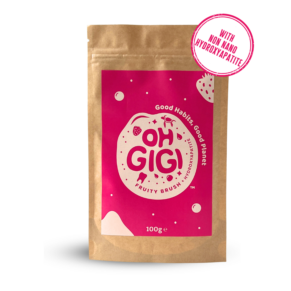 Ohgigi Tooth Powder + Hydroxyapatite Fruity Brush Refill 100g