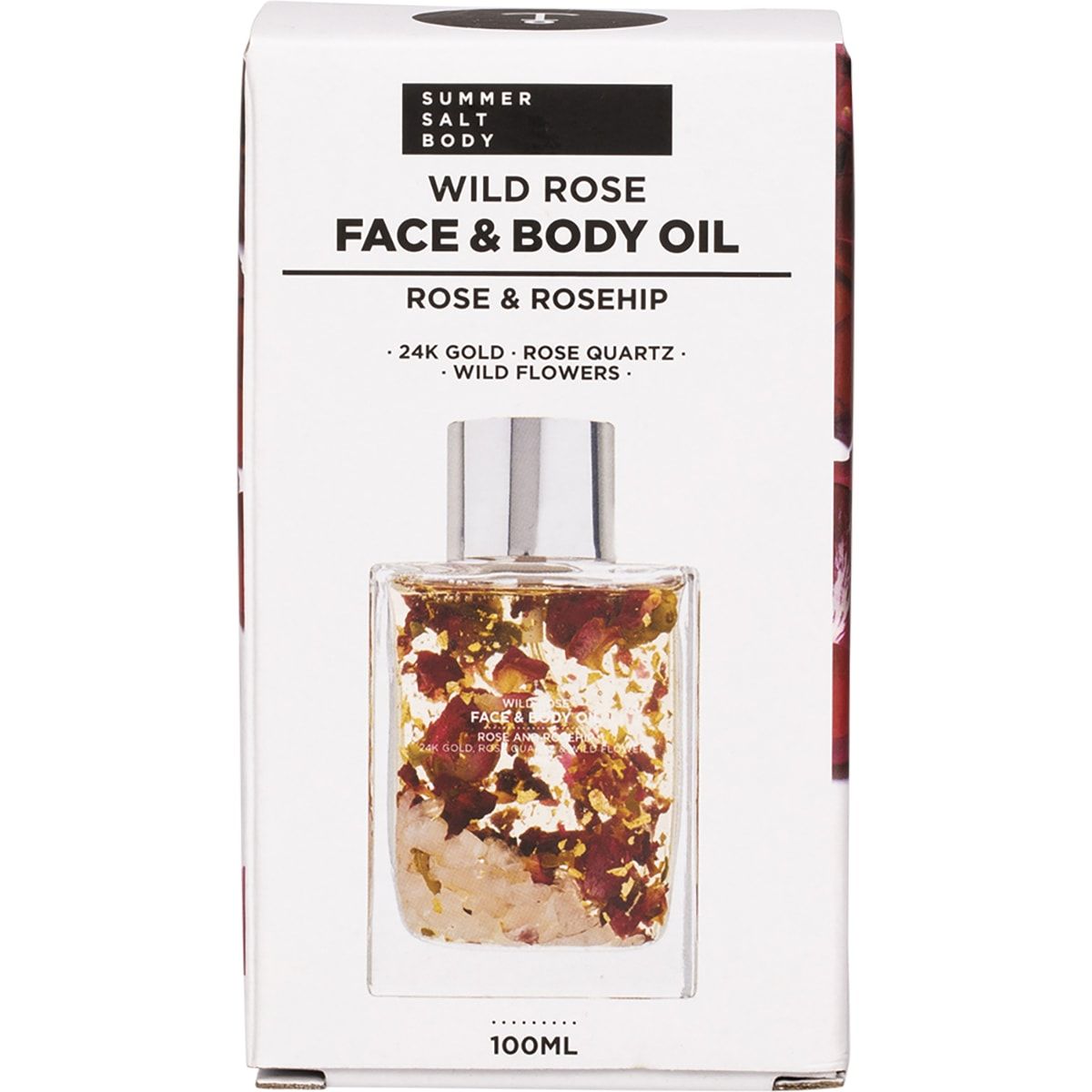 SUMMER SALT BODY Face & Body Oil With 24K Gold Wild Rose - Rose Quartz 100ml