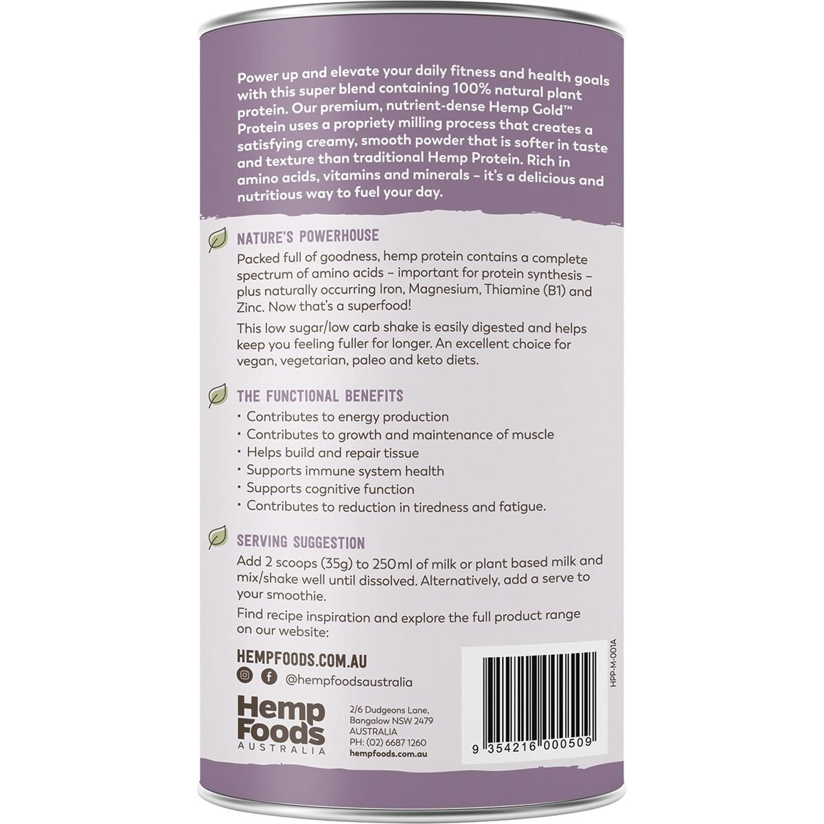 ESSENTIAL HEMP Organic Hemp Protein Mixed Berry & Acai 420g