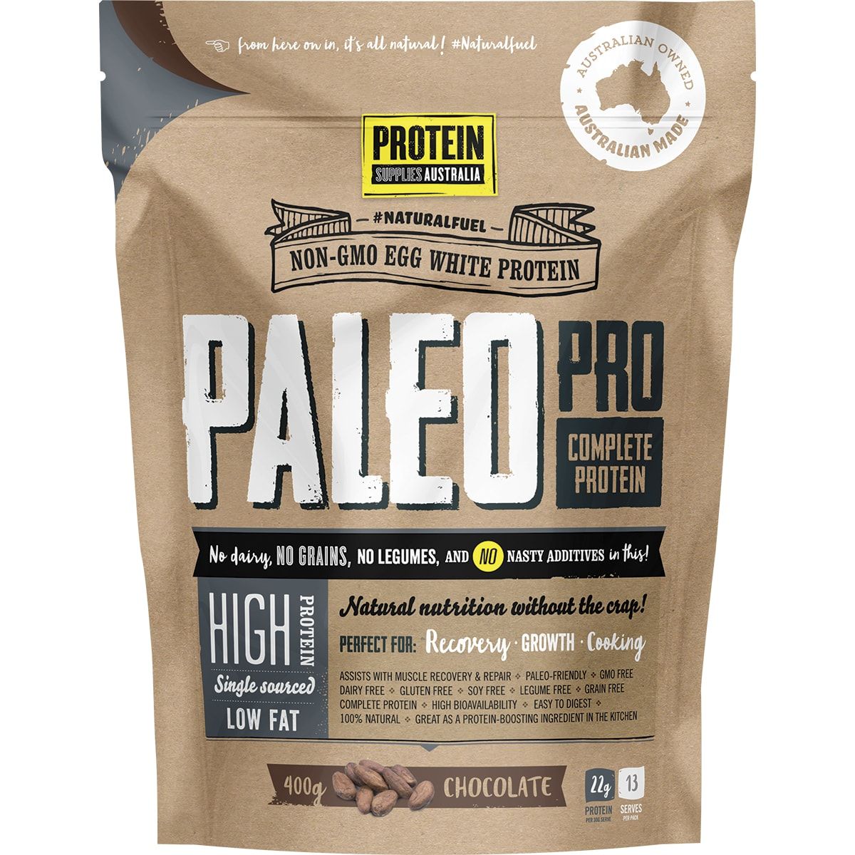 PROTEIN SUPPLIES AUSTRALIA PaleoPro (Egg White Protein) Chocolate 400g