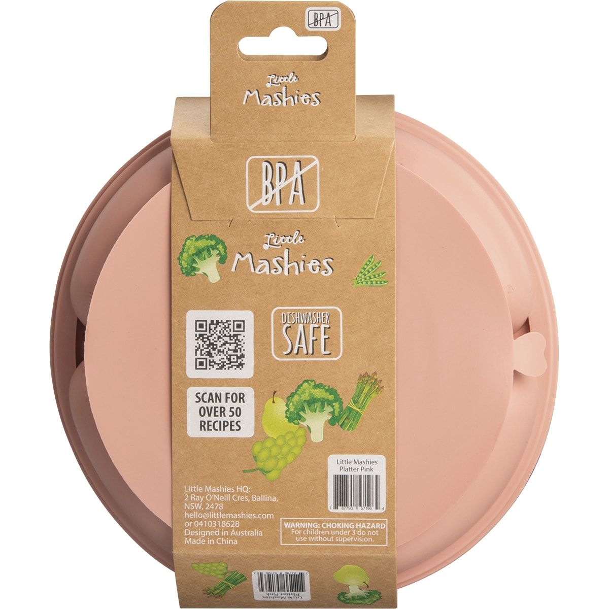 LITTLE MASHIES Silicone Sucky Platter Plate Blush Pink 1