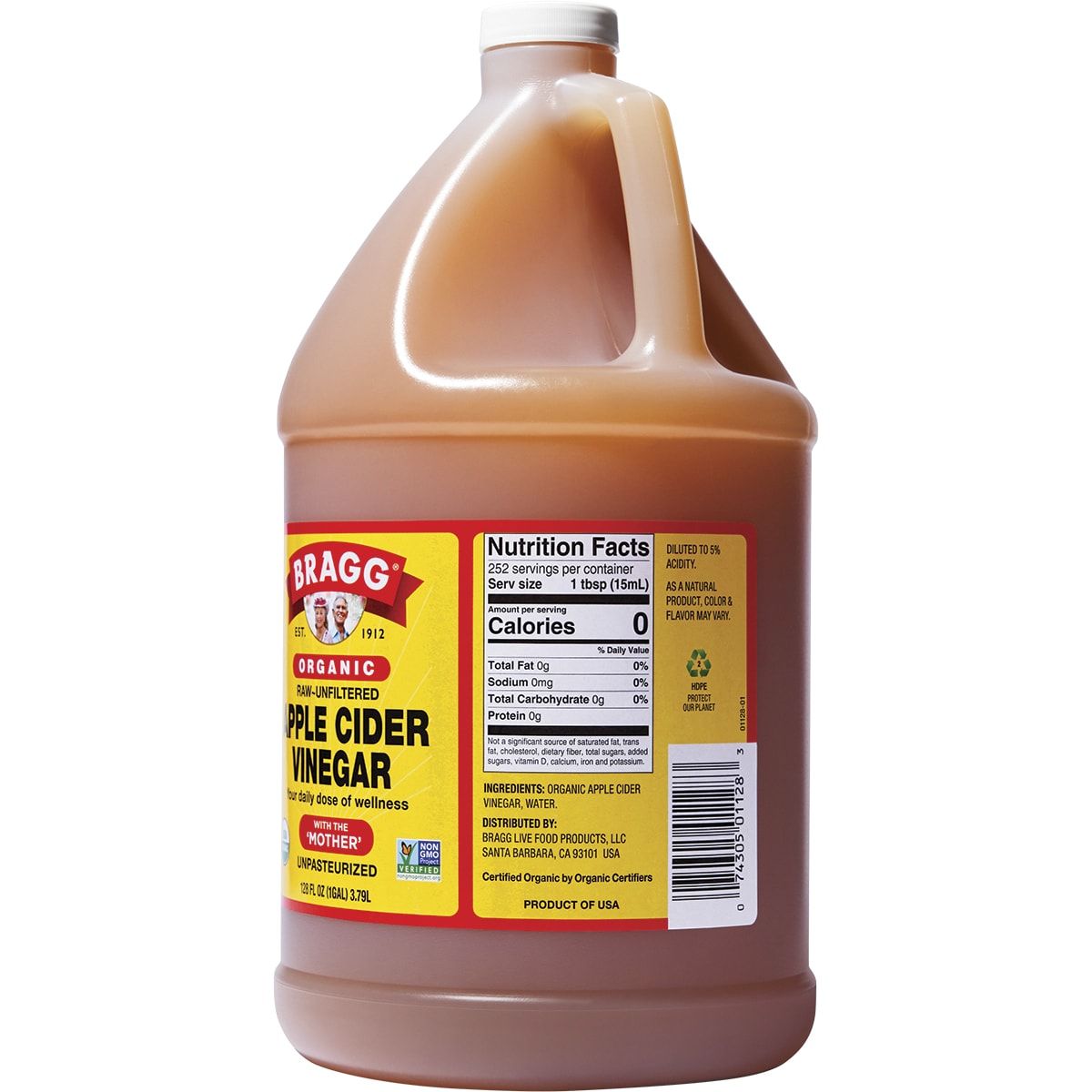 Bragg Apple Cider Vinegar Unfiltered & Contains the Mother 3.8l