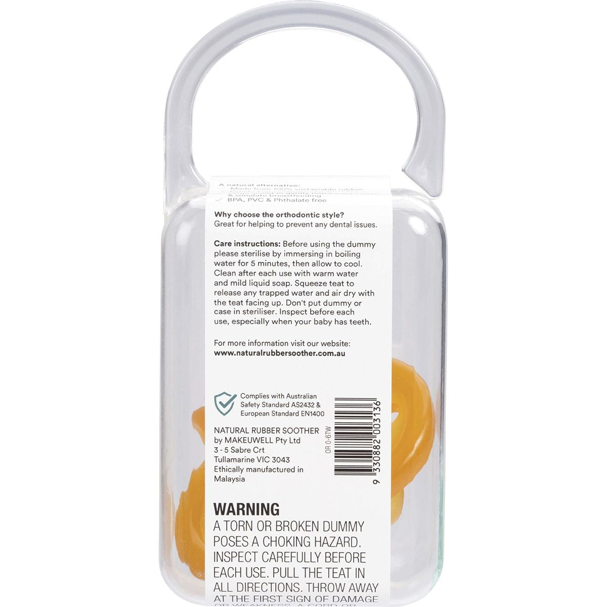 NATURAL RUBBER SOOTHERS Soother - Twin Pack Small Orthodontic (0-6 Mths) 2