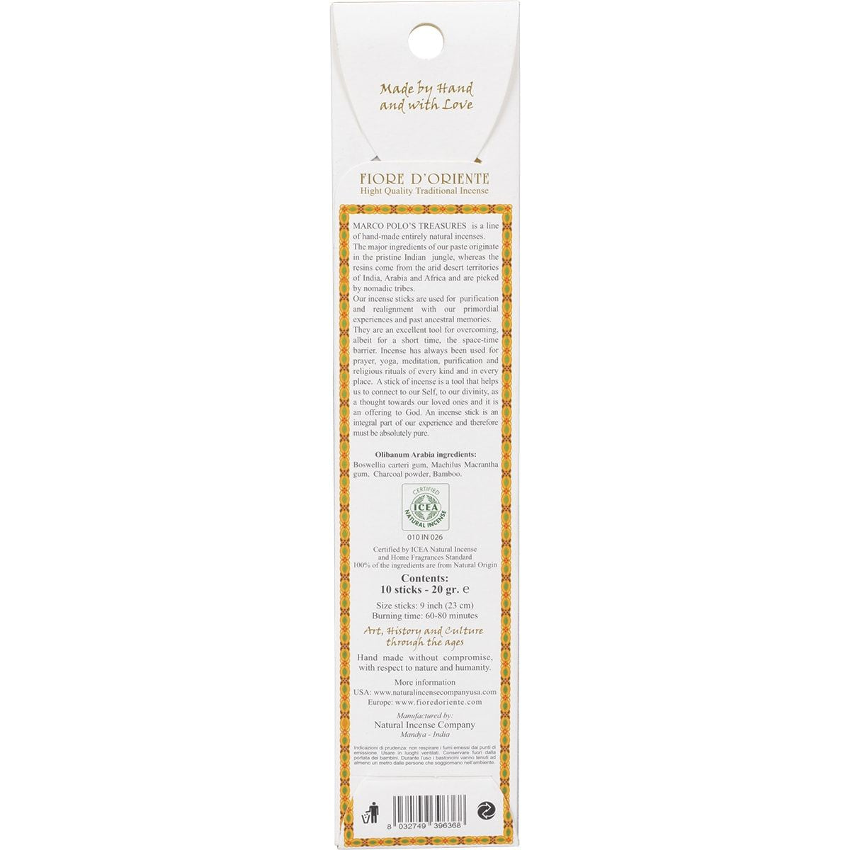MARCO POLO'S TREASURES Incense Sticks Olibanum Arabia 10