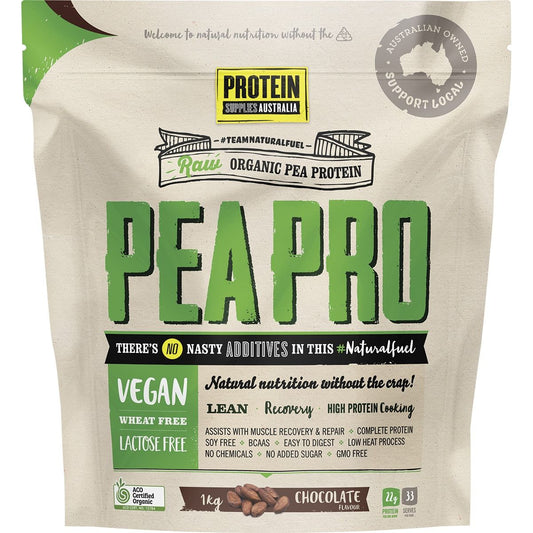 PROTEIN SUPPLIES AUSTRALIA PeaPro (Raw Pea Protein) Chocolate 1kg