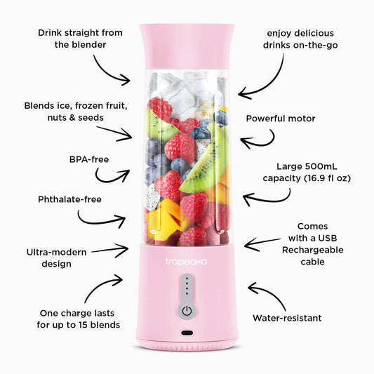 Tropeaka Portable Blender Pink 1Pk