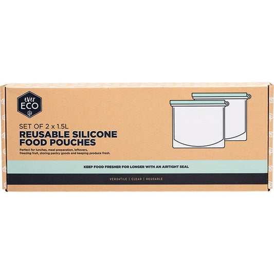 EVER ECO Reusable Silicone Food Pouches Set Of 2 X 1.5L 2