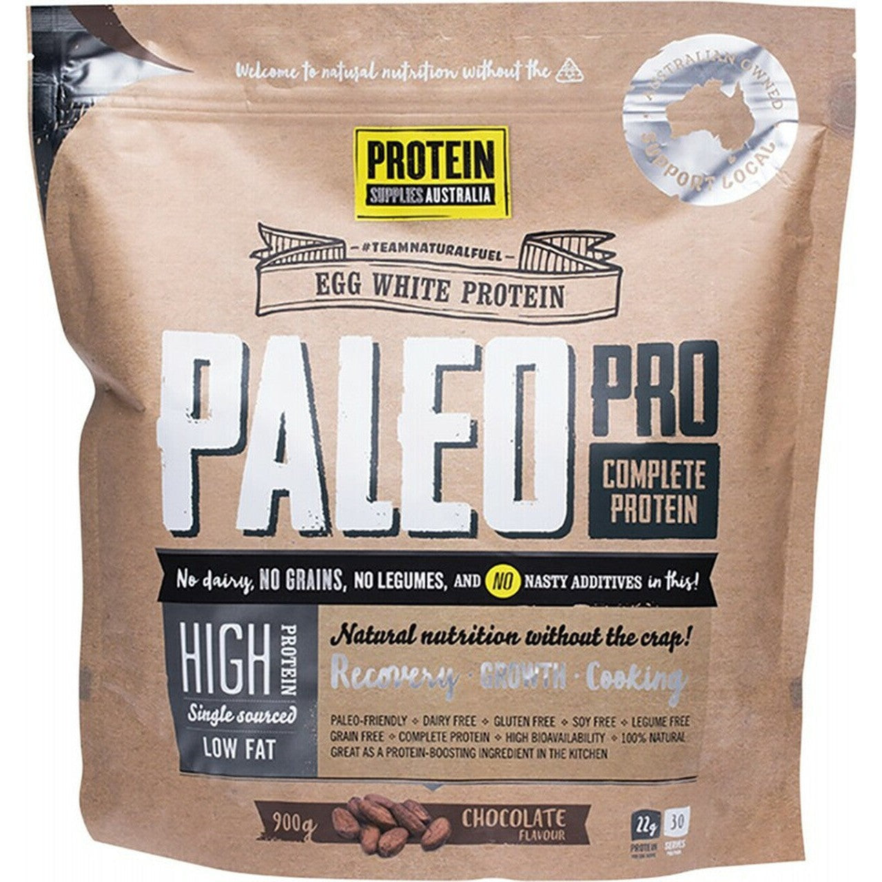 PROTEIN SUPPLIES AUSTRALIA PaleoPro (Egg White Protein) Chocolate 900g