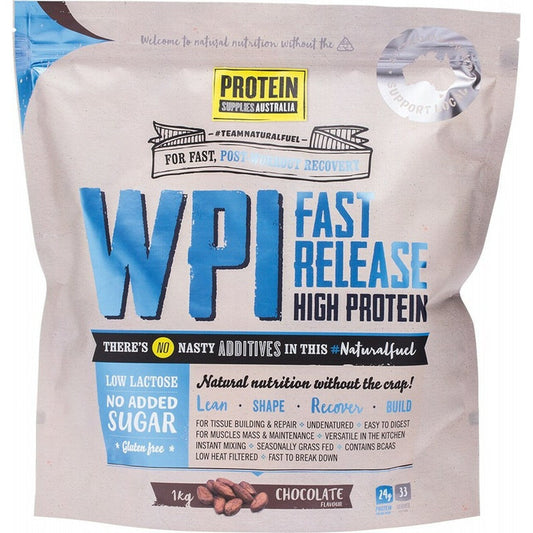 PROTEIN SUPPLIES AUSTRALIA WPI (Whey Protein Isolate) Chocolate 1kg