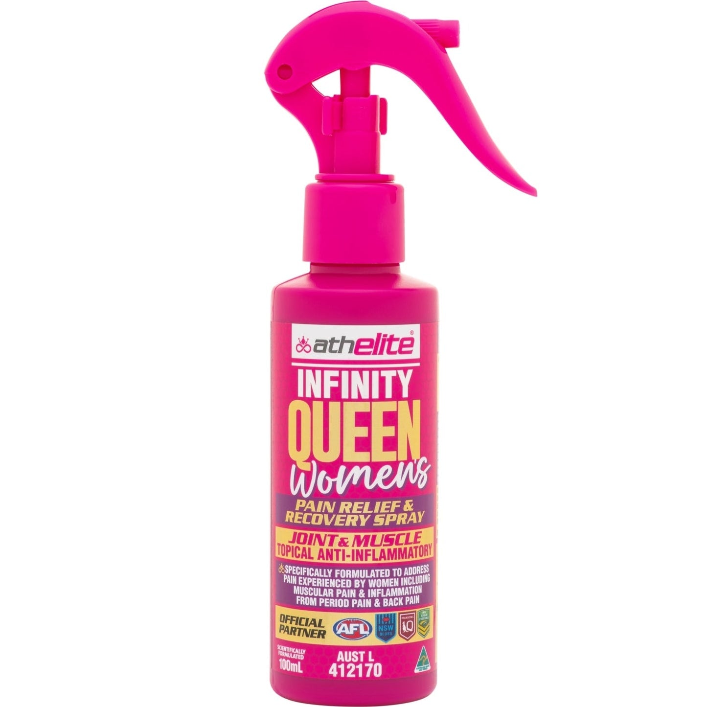 Athelite Infinity Queen Women's Pain Relief & Recovery Spray 100ml