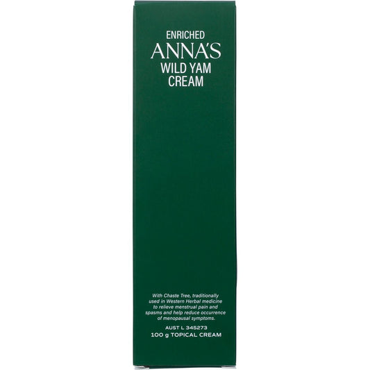 Anna's Wild Yam Cream (Her) Menstrual & Menopausal Symptoms 100g Tube