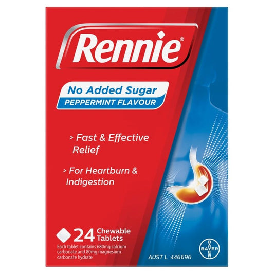 Rennie No Added Sugar Peppermint 24tab