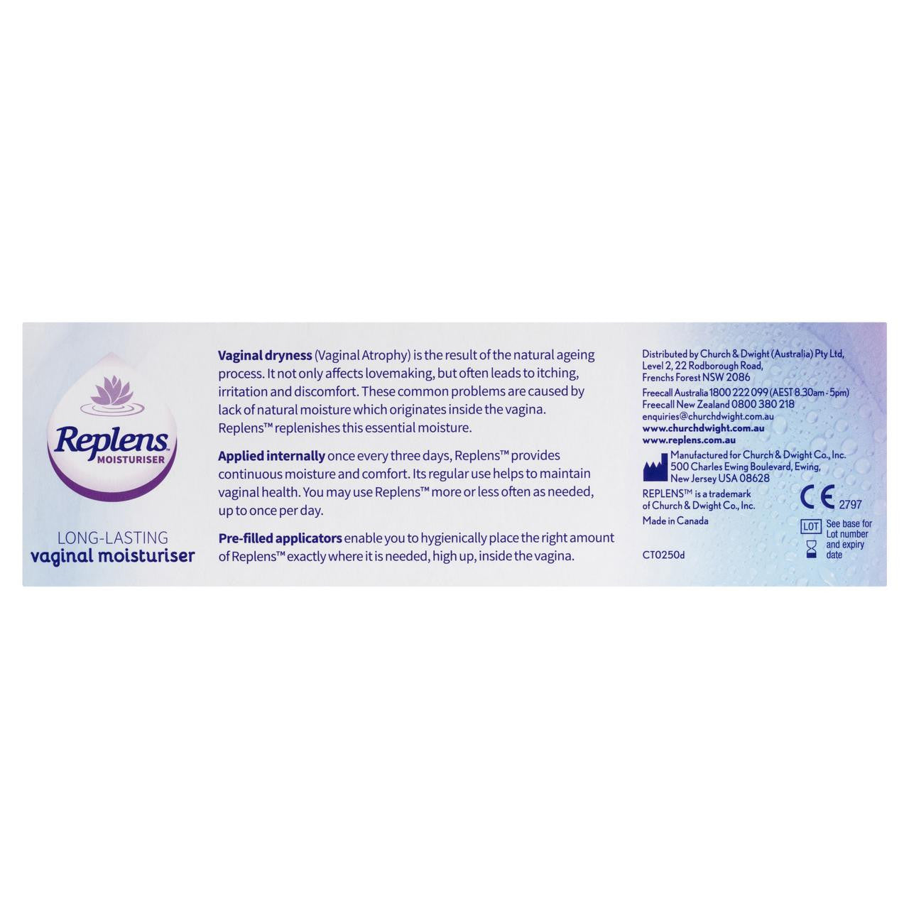 Replens Vaginal Moisturiser 10 pack