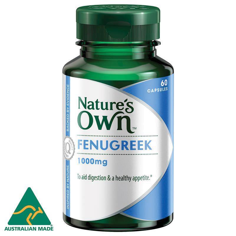 Nature's Own Fenugreek 1000mg for Breast Milk Production Support 60 Capsules