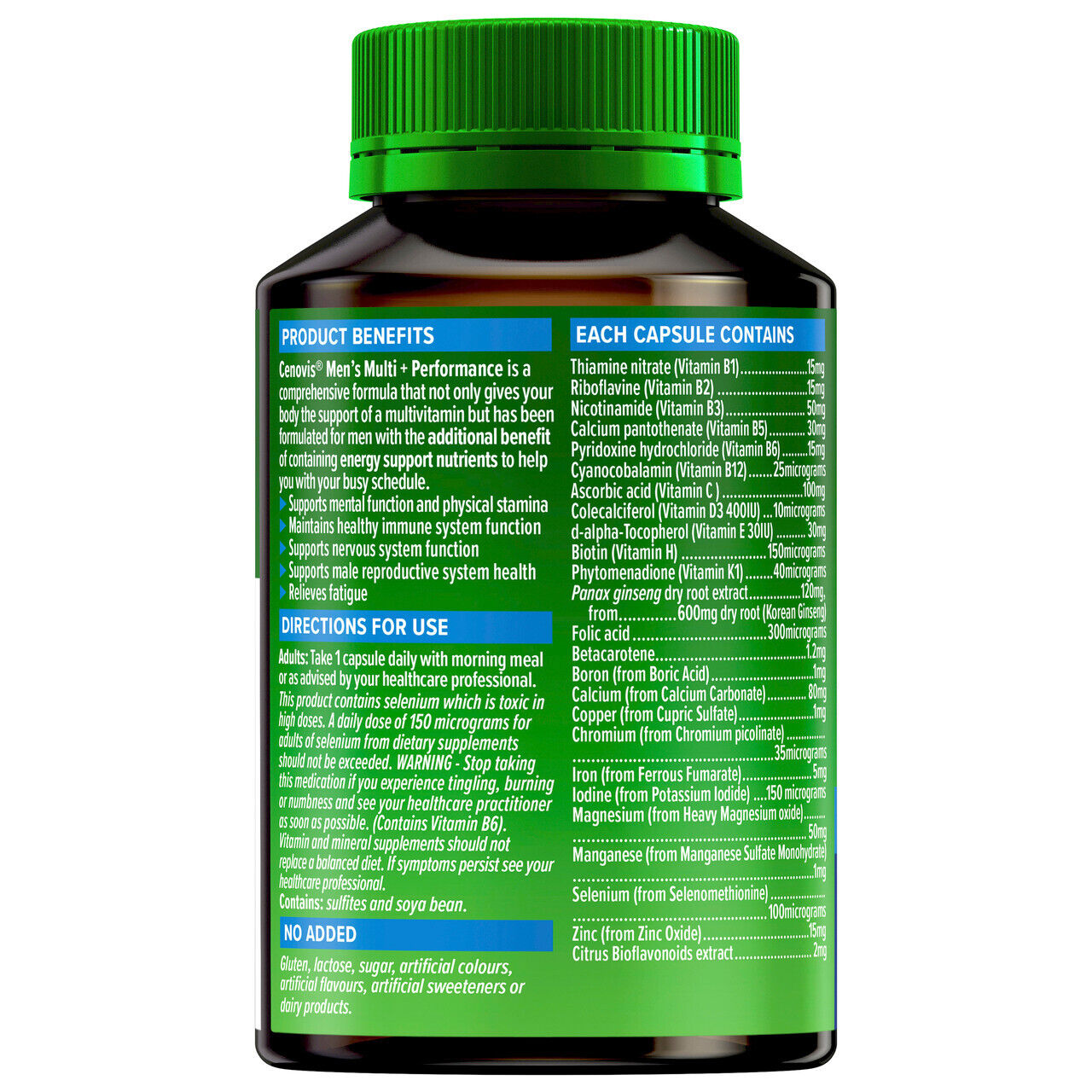 Cenovis Men's Multi + Performance - Once-daily Multivitamin - 50 Capsules