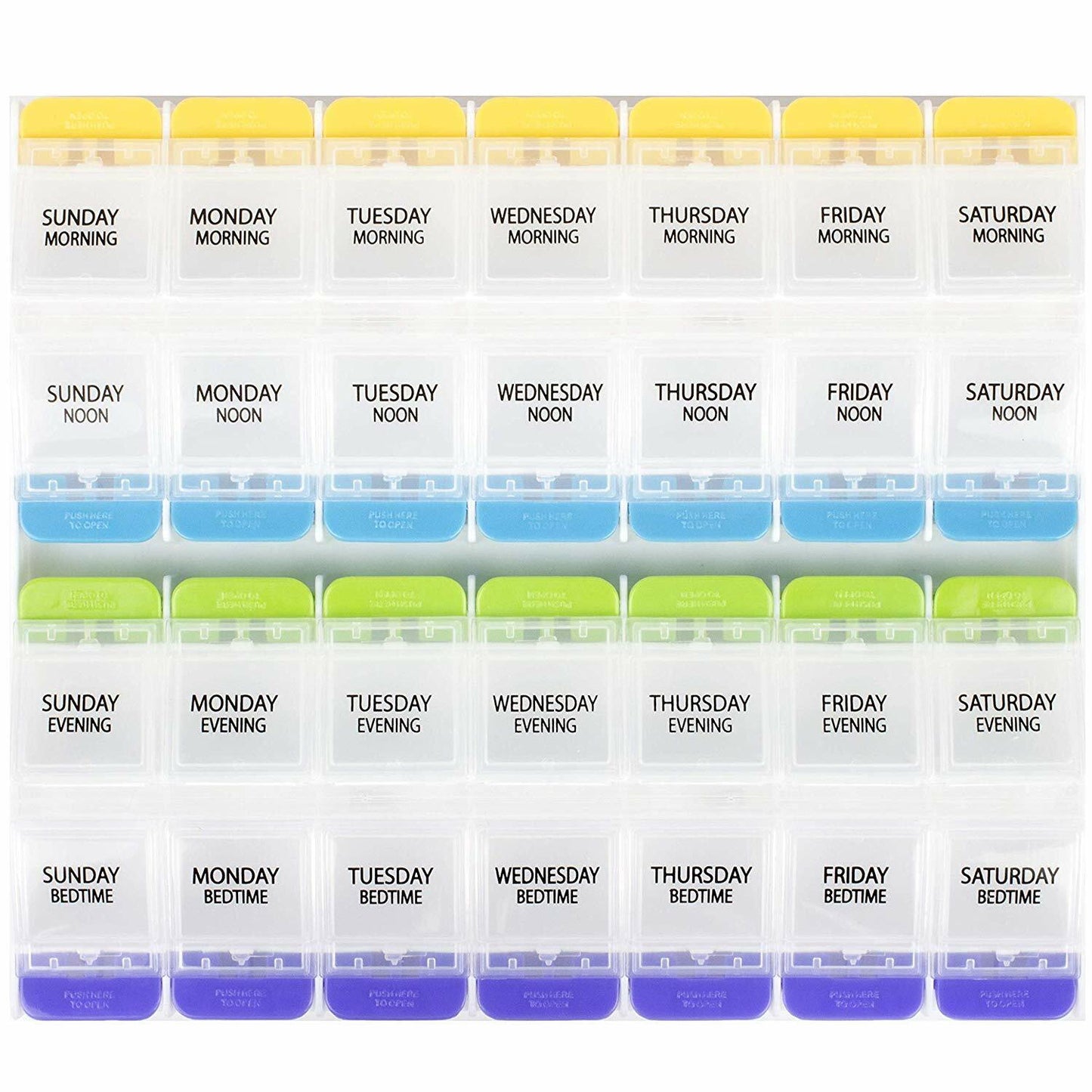 EZY DOSE PUSH MEDTIME PLANNER WEEKLY 7 DAY 2XL