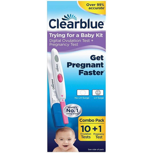 Clearblue Trying For A Baby Kit Digital Ovulation Test 10pk + Pregnancy Test