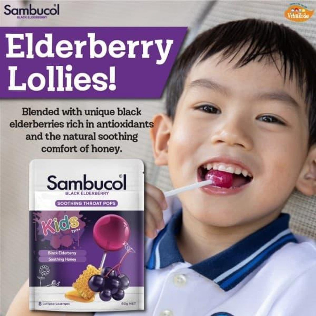 Sambucol Kids Soothing lollipops 8 Pack