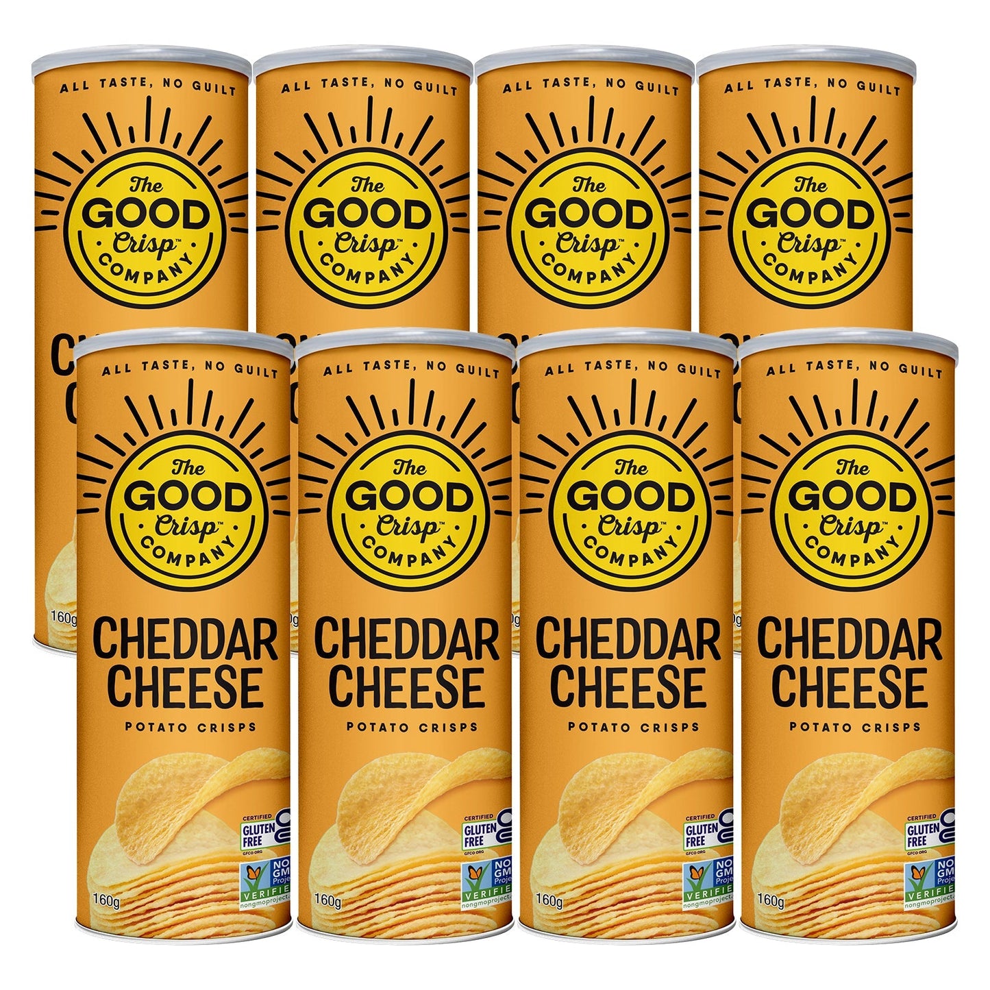 THE GOOD CRISP COMPANY Potato Crisps Cheddar Cheese 8x160g