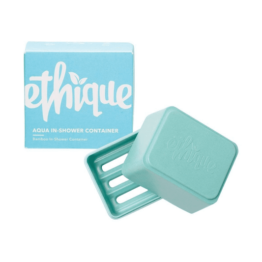 ETHIQUE Bamboo & Cornstarch Shower Container Aqua 1