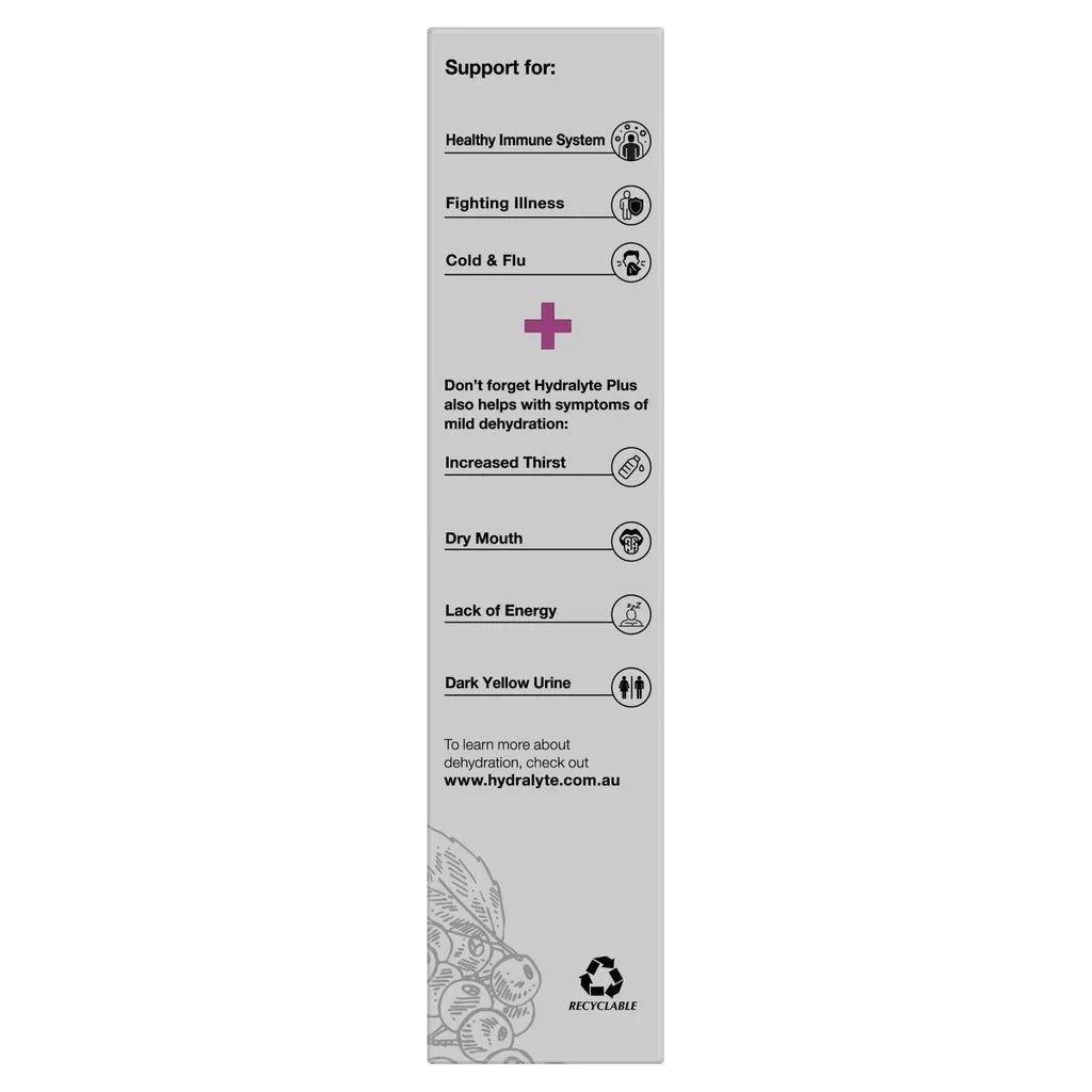 HYDRALYTE PLUS IMMUNITY ELDERBERRY 10 Sachets
