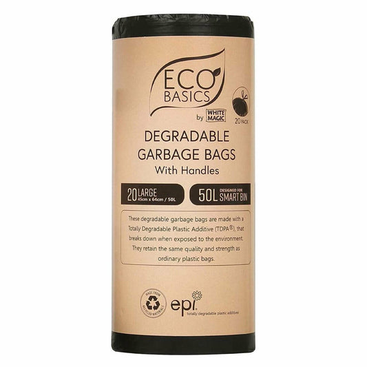 White Magic Eco Basics Garbage Bags Large 20 bags x 50L (Pack of 9)