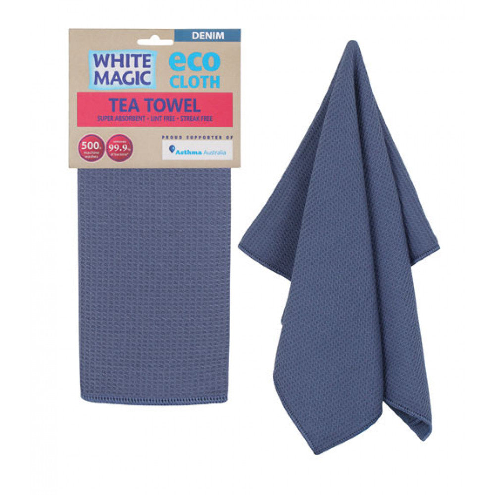 White Magic Eco Cloth Tea Towel Denim 1Pk(Pack of 6)